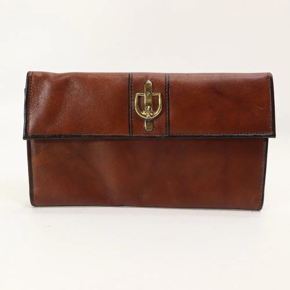 Buxton Clutch Wallet Brown Black Trifold ID Cards Checkbook Bills Coin